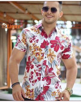 Camisa Masculina Manga Curta Florida