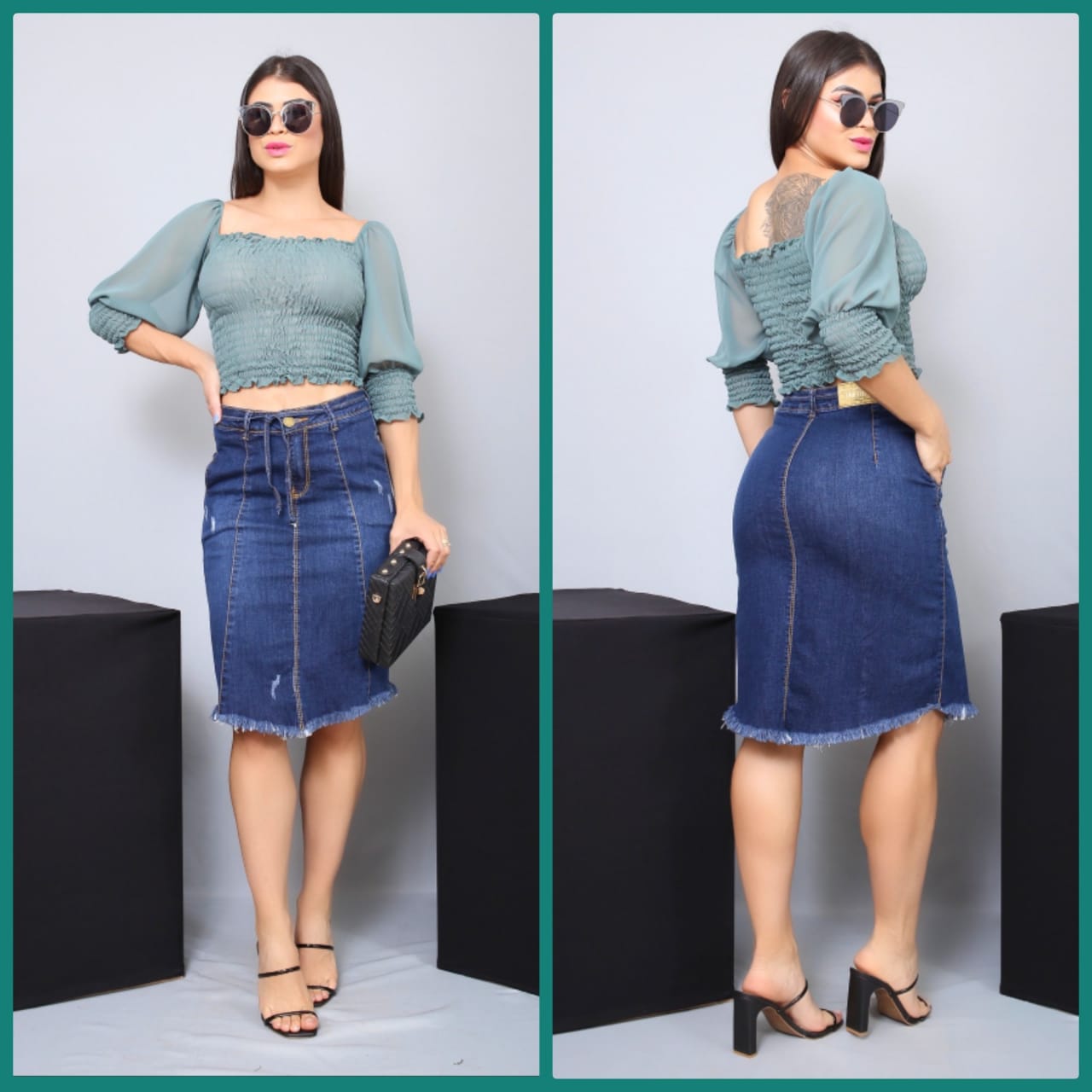saia jeans em atacado