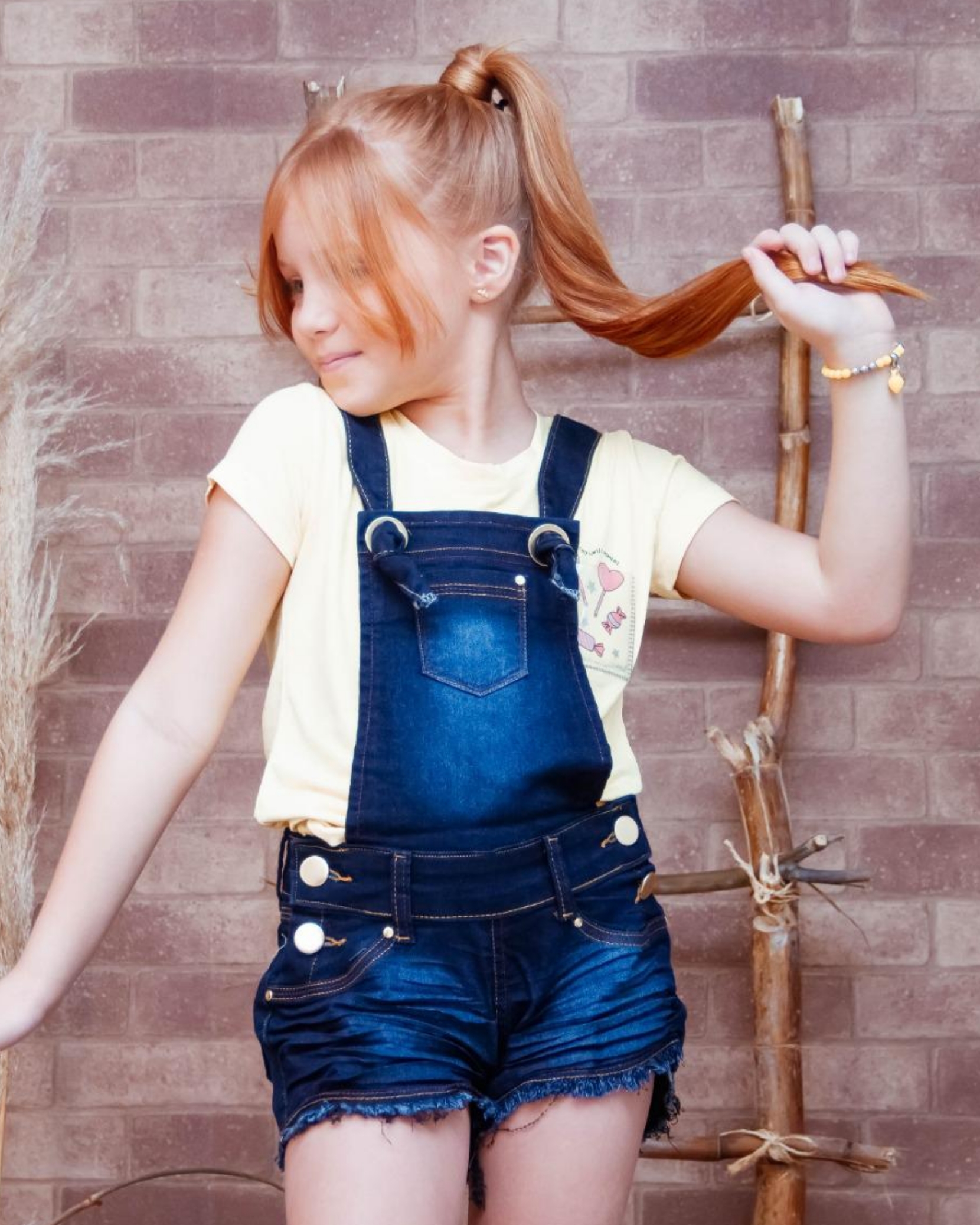 macacao jeans infantil