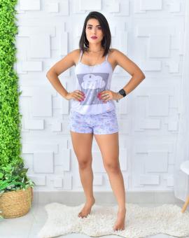 Pijama Feminino Short Regata Estampado