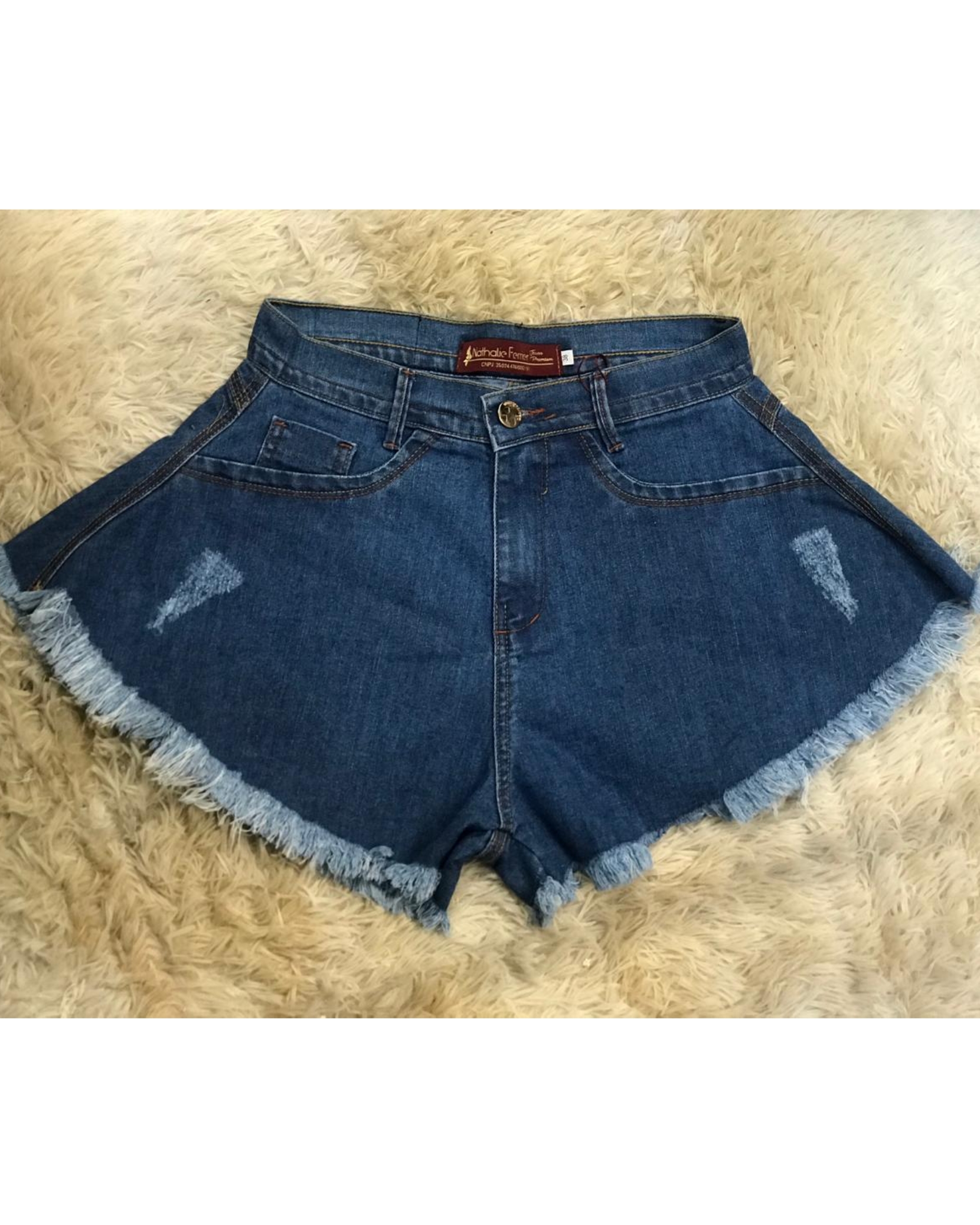 short jeans feminino cintura alta atacado
