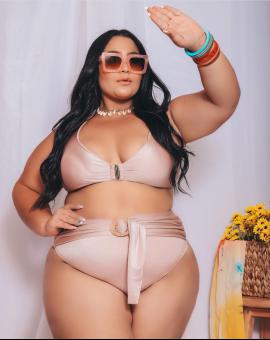 Biquíni Plus Size no Cirrê Cintura Alta com Bojo