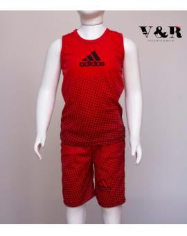 Conjunto Infantil Masculino Bermuda e Blusa Adidas