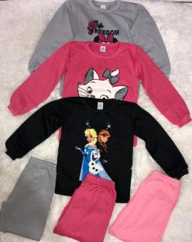 Conjunto Moletom Infantil Feminino Personagens – Atacado