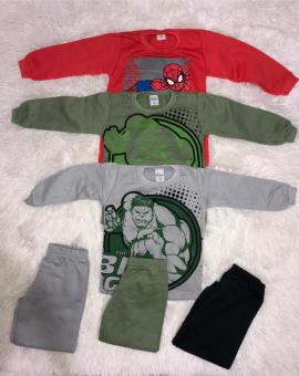 Conjunto Moletom Infantil Masculino Personagens Super Heróis – Atacado