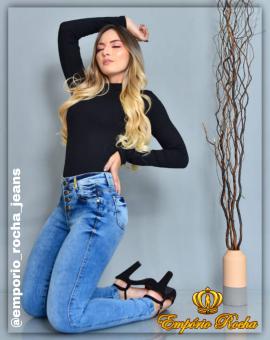 Calça Jeans Feminina Skinny Cintura Alta Clara