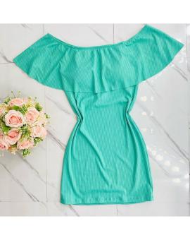 Vestido Ciganinha Canelado com Babado