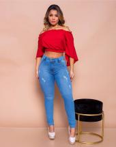 Calça Jeans Feminina Cintura Alta Clara na Rua 44 em Goiânia