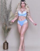 Conjunto Lingerie Detalhe Renda com Bojo Atacado na Rua 44 em Goiânia