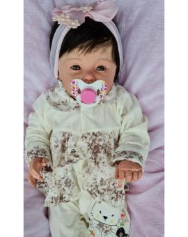 Boneca Bebê Reborn Realista Cabelo Fio a Fio com Roupinha