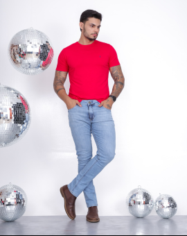 Calça Jeans Masculina Tradicional com Elastano