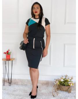 Conjunto Feminino Evangélico Canelado Saia e Blusa