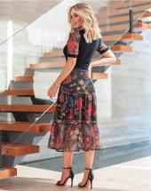 Conjunto Feminino Saia Midi Tule e Blusa Manga Bufante Atacado na Rua 44 em Goiânia