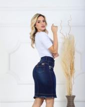 Saia Jeans Evangélica Modelo Secretária Escura Atacado na Rua 44 em Goiânia