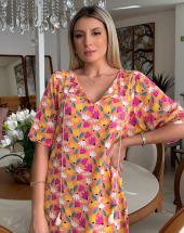 Vestido Curto Chemise Estampado Floral Atacado na Rua 44 em Goiânia