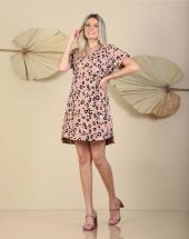 Vestido Curto Soltinho Modelo Chemise Estampado Atacado na Rua 44 em Goiânia