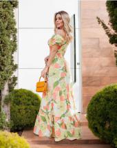 Vestido Longo Ciganinha Estampado Floral Atacado na Rua 44 em Goiânia