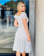 Vestido Midi Manga Princesa Estampa de Bolinha Atacado na Rua 44 em Goiânia