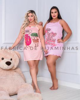 Camisola de Alcinha no Algodão Estampada