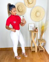 Calça Jeans Feminina Branca Skinny Cintura Alta Atacado na Rua 44 em Goiânia