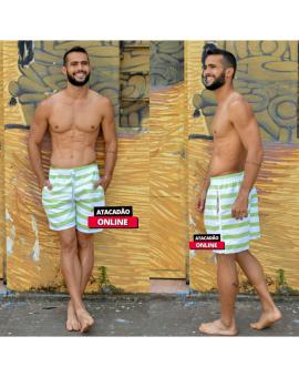 Bermuda Masculina Mauricinho Listrada com Bolso – Atacado