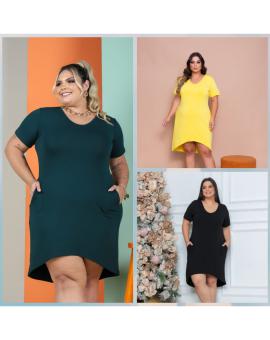 Vestido Mullet Plus Size na Malha Viscolycra