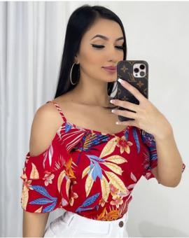 Blusa Feminina Ciganinha com Alça Estampada