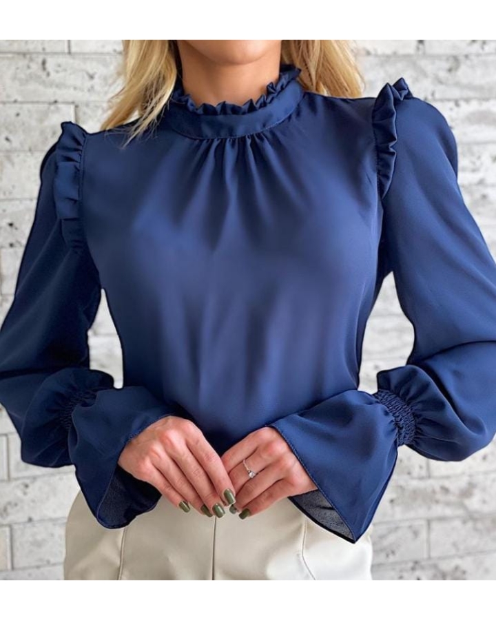 blusa de crepe manga comprida