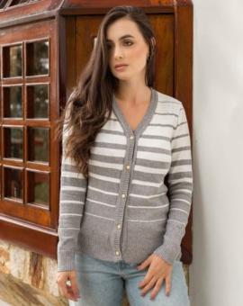 Casaco Modal Feminino Listrado