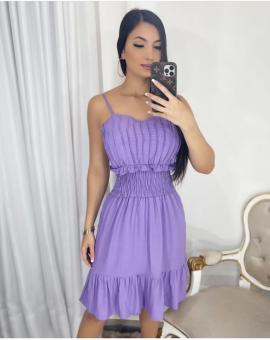 Vestido no Viscolinho com Lastex de Alcinha