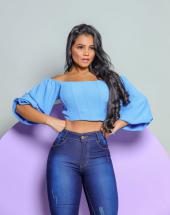 Calça Jeans Feminina Básica Cintura Alta Lavagem Escura Atacado na Rua 44 em Goiânia