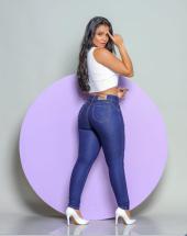 Calça Jeans Feminina Botões Encapados com Destroyed Atacado na Rua 44 em Goiânia