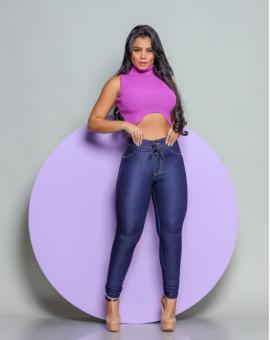 Calça Jeans Feminina Empina Bumbum Skinny Escura