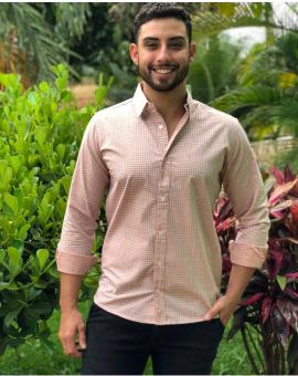 Camisa Masculina Manga Longa Social Algodão