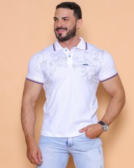 Camiseta Gola Polo Masculina Básica Branca