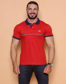 Camiseta Masculina Gola Polo Vermelha