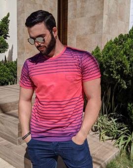 Camiseta Masculina Manga Curta Listrada