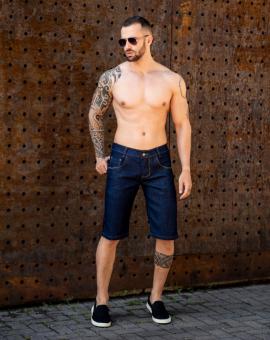 Bermuda Jeans Masculina Tradicional Lavagem Escura