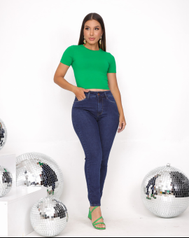 Calça Jeans Feminina Básica Skinny Azul Escura