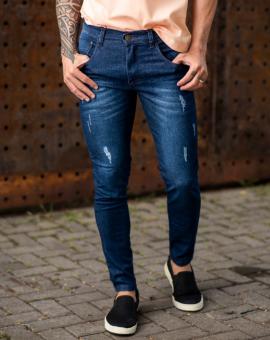 Calça Jeans Masculina Slim Lavagem Escura