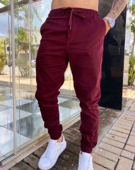 Calça Jogger Masculina Sarja Várias Cores