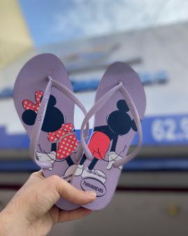 Chinelo Havaianas Feminino Minnie e Mickey Slim