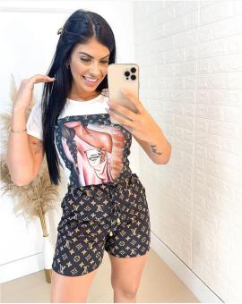Conjunto Feminino Louis Vuitton T-Shirt e Short