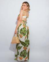 Vestido Longo Estampado de Alcinha com Fenda na Rua 44 em Goiânia