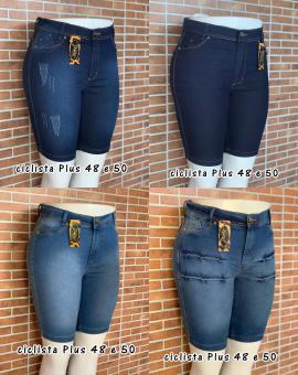Bermuda Jeans Ciclista Plus Size Feminina