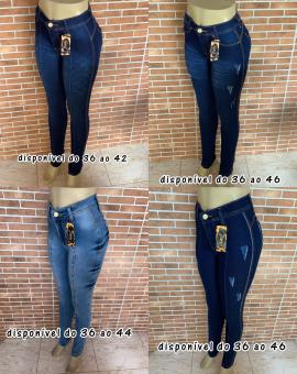 Calça Jeans Feminina Barata Atacado Skinny com Detalhes