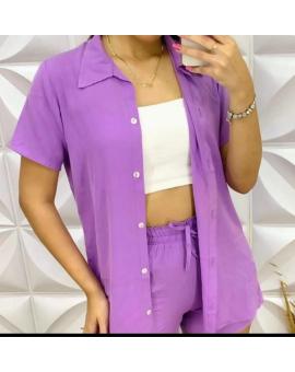 Conjunto Feminino Camisa Manga Curta e Short