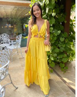 Conjunto Feminino Cropped Alcinha e Saia Longa Três Marias