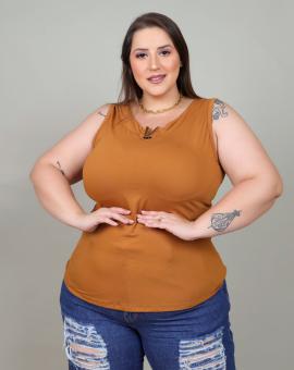 Regata Feminina Plus Size Básica Viscolycra