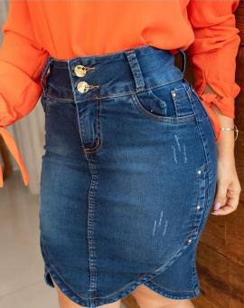 Saia Jeans Evangélica com Recostes